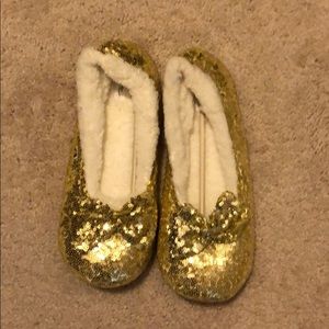 Gold Sequin Slippers